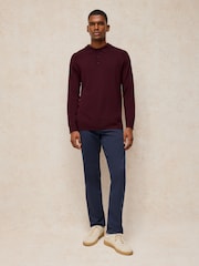 Фіолетовий - White Stuff Сорочка з довгим рукавом Newport Merino Polo - Image 3 of 6