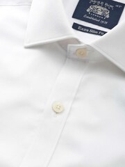 Savile Row Company Twill Extra Slim Single Cuff White Shirt - Image 3 of 4