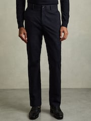 Reiss Navy Pitch Slim Fit Washed Cotton Blend Chinos - Image 3 of 6