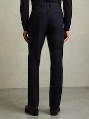 Reiss Navy Pitch Slim Fit Washed Cotton Blend Chinos - Image 5 of 6