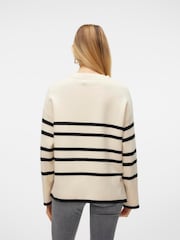 VERO MODA Cream Stripe Structured Knitted Jumper - Image 3 of 5