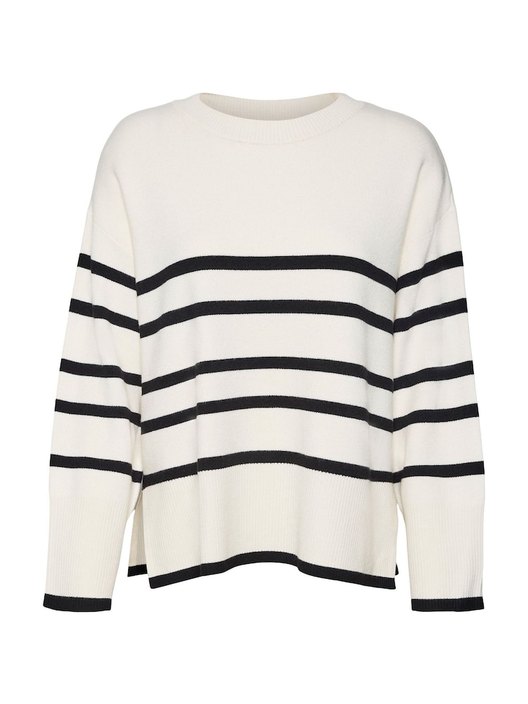 VERO MODA Cream Stripe Structured Knitted Jumper - Image 5 of 5