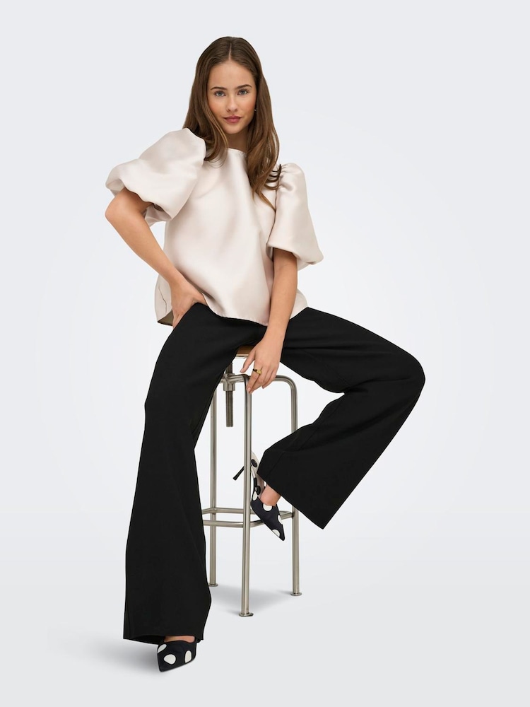 ONLY High Waist Wide Leg Trousers in Super Stretch - 6суретінің 1 суреті