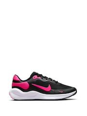 Nike Black/Pink Youth Revolution 7 Trainers - Image 1 of 14
