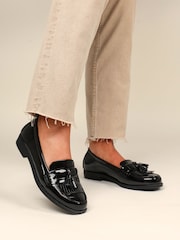Simmi London Black Arissa Tassel Loafers - Image 1 of 4