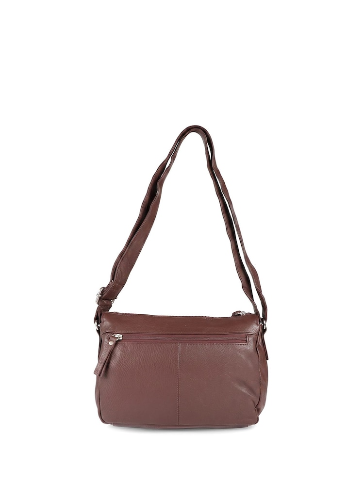 Pavers Chocolate Brown Adjustable Multi-Pocket Handbag - Image 2 of 5 Pavers Chocolate Brown Adjustable Multi-Pocket Handbag - Image 2 of 5