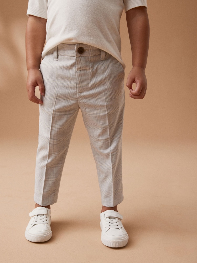 Neutral Check Formal Trousers (3mths-7yrs) - Image 1 of 6