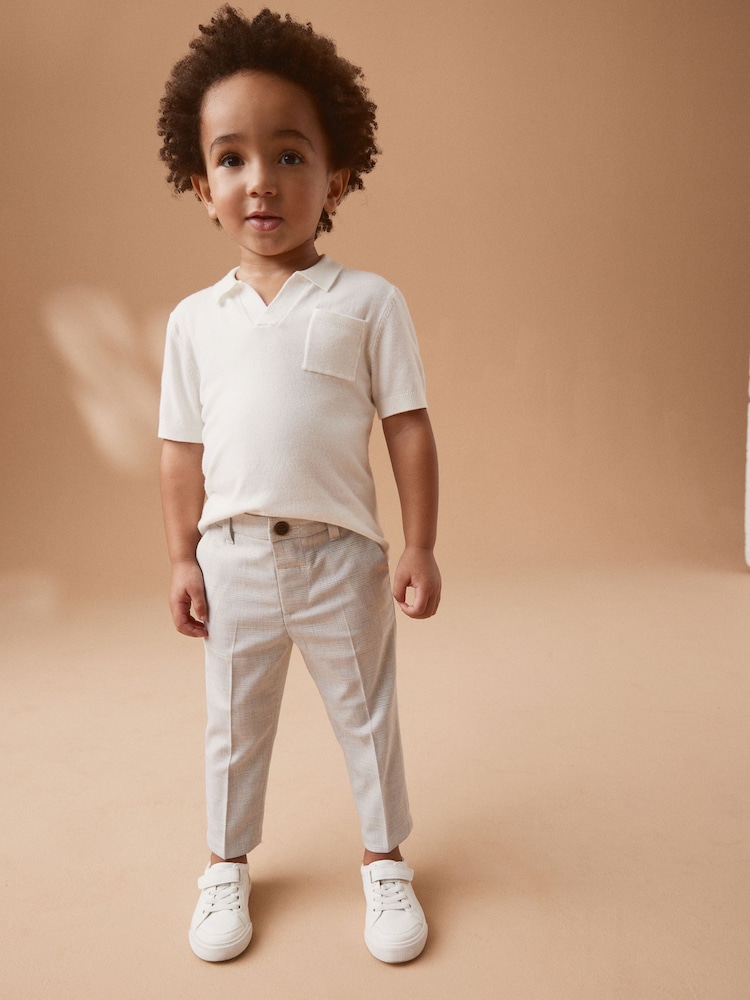 Neutral Check Formal Trousers (3mths-7yrs) - Image 2 of 6