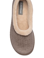 Շագանակագույն - Dunlop Fur Trim Full Ballerina Slippers - Պատկեր 4 4-ից