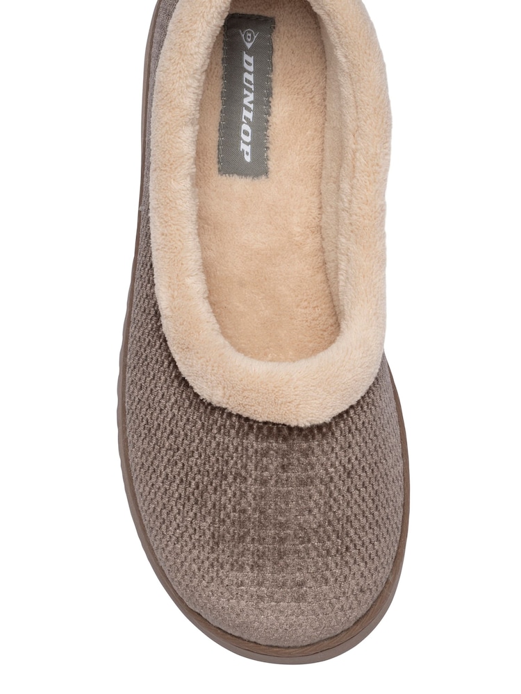 Շագանակագույն - Dunlop Fur Trim Full Ballerina Slippers - Պատկեր 4 4-ից