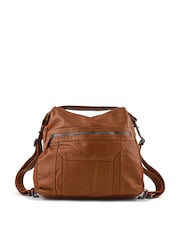 Pavers Tan Brown Convertible Shoulder Bag Backpack - Image 1 of 3