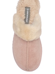 Dunlop Pink Fur Trim Mule Slippers - Image 4 of 4