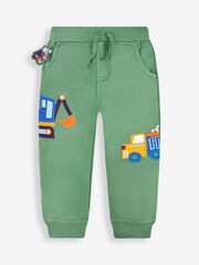 Excavadora verde - JoJo Maman Bébé Appliqué Joggers con mascota en el bolsillo - Imagen 1 de 3