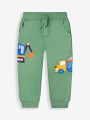 Excavadora verde - JoJo Maman Bébé Appliqué Joggers con mascota en el bolsillo - Imagen 2 de 3