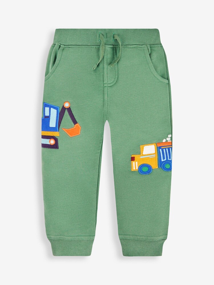 Excavadora verde - JoJo Maman Bébé Appliqué Joggers con mascota en el bolsillo - Imagen 2 de 3