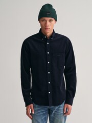 GANT Evening Blue Regular Fit Corduroy 100% Cotton Shirt - Image 1 of 5