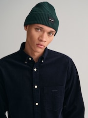 GANT Evening Blue Regular Fit Corduroy 100% Cotton Shirt - Image 4 of 5