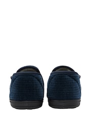 Dunlop Blue Twin Gusset Fur Lined Full Slippers - Image 3 of 4
