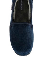 Dunlop Blue Twin Gusset Fur Lined Full Slippers - Image 4 of 4