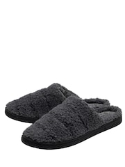 Dunlop Grey Fur Mule Slippers - Image 2 of 4