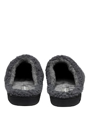 Dunlop Grey Fur Mule Slippers - Image 3 of 4
