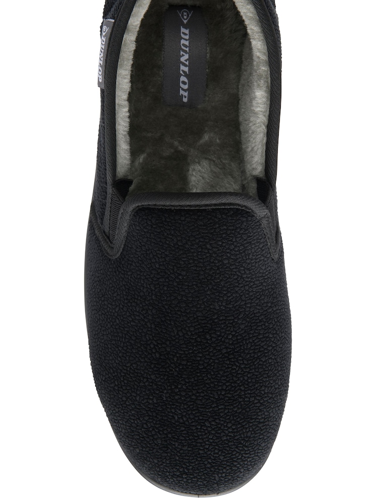 Dunlop Blue Twin Gusset Fur Lined Full Slippers - Image 4 of 4 Dunlop Blue Twin Gusset Fur Lined Full Slippers - Image 4 of 4
