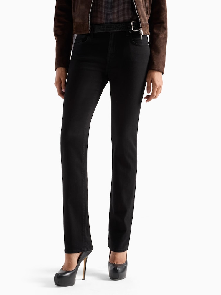 7 For All Mankind Black Calie Nightloom Straight Jeans - Image 1 of 6 7 For All Mankind Black Calie Nightloom Straight Jeans - Image 1 of 6