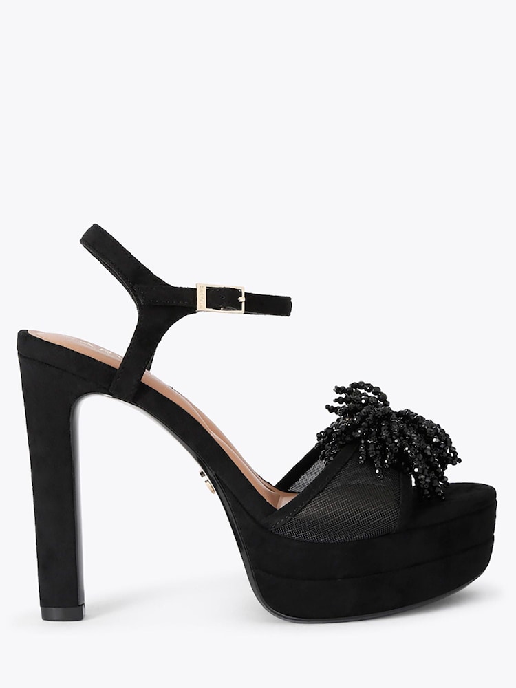 Carvela Black Lucia Platform Embellished Heeled Sandals - Image 1 of 4
