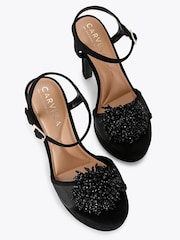 Carvela Black Lucia Platform Embellished Heeled Sandals - Image 2 of 4
