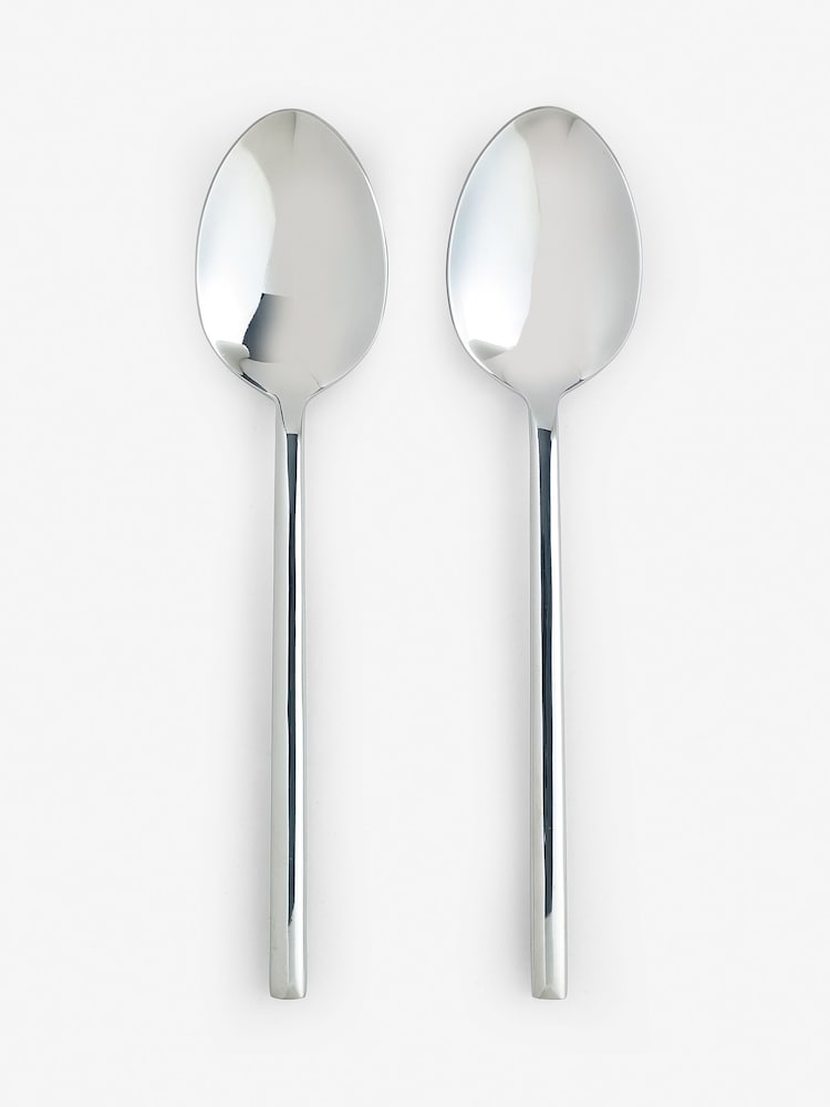 Silver 2 Piece Serve Spoon Kensington Stainless Steel Cutlery Set - Image 2 of 2