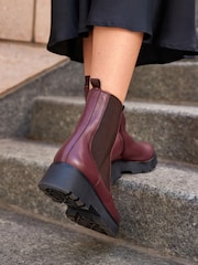 Burgunderrot - Forever Comfort® Chelsea-Stiefel aus Leder mit dicker Sohle - Bild 4 von 10