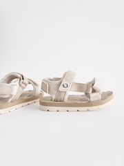 Cream Beige Standard Fit (F) Touch Fastening Adjustable Strap Tape Trekker Walking Sandals - Image 5 of 5