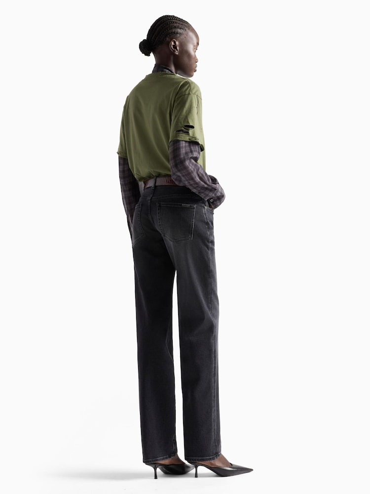 7 For All Mankind Blue Bonnie Solarstorm Curvilinear Jeans - Image 2 of 6