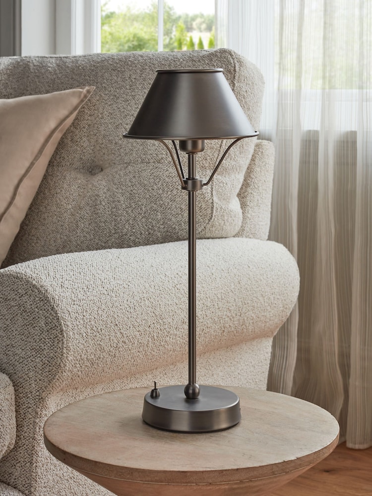 Pewter Grey Hector Rechargeable Large Wireless Table Lamp - Image 2 of 5