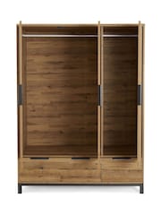 Dark Bronx Oak Effect Triple, 2 Drawers Wardrobe - Image 8 of 11