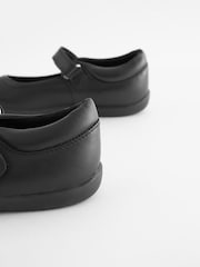 Black Wide Fit (G) Leather Junior Mary Jane Shoes - Image 4 of 5
