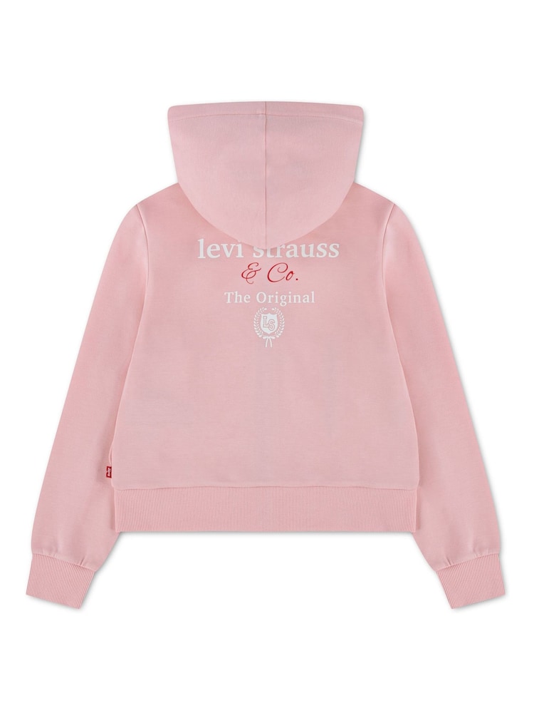 Levi's® Pink Varsity Full Zip Hoodie - Image 2 of 4 Levi's® Pink Varsity Full Zip Hoodie - Image 2 of 4