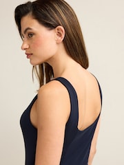 Marineblau/blau - Brautjungfern-Maxikleid mit Carré-Ausschnitt - Bild 5 von 7