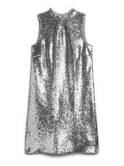 Superdry Silver Sequin Shift Mini Dress - Image 4 of 6