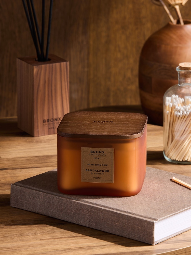 Orange Bronx Sandalwood and Amber 3 Wick Fragranced Candle - Image 2 of 4
