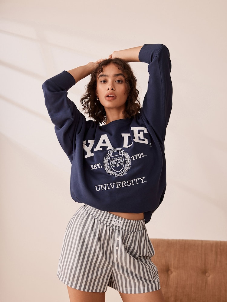 Blue Yale Sweatshirt and Short Pyjamas - Image 1 of 9