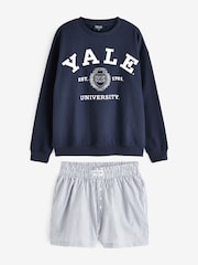 Blue Yale Sweatshirt and Short Pyjamas - Image 6 of 9