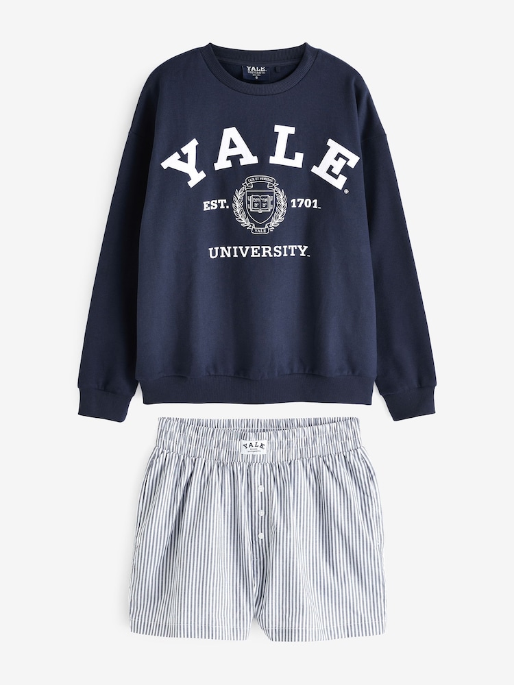 Blue Yale Sweatshirt and Short Pyjamas - Image 6 of 9