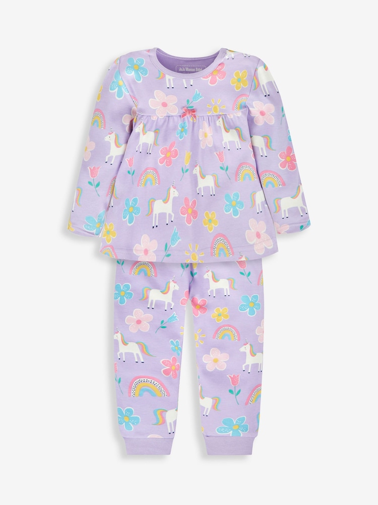 JoJo Maman Bébé - Eenhoorn voor meisjes Glow-In-The-Dark pyjama - Image 5 of 9