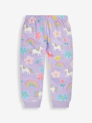 JoJo Maman Bébé Lilac Girls' Unicorn Glow-In-The-Dark  Pyjamas - Image 7 of 9