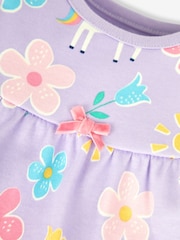 JoJo Maman Bébé Lilac Girls' Unicorn Glow-In-The-Dark  Pyjamas - Image 9 of 9