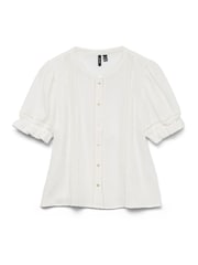 VERO MODA White Button Through Lace Trim Short Sleeve Top - Image 5 of 5