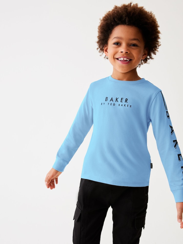 Baker by Ted Baker Long Sleeve Logo 100% Cotton T-Shirt - Image 2 of 14
