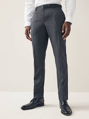 Grey Slim Tuxedo Trousers - Image 1 of 9