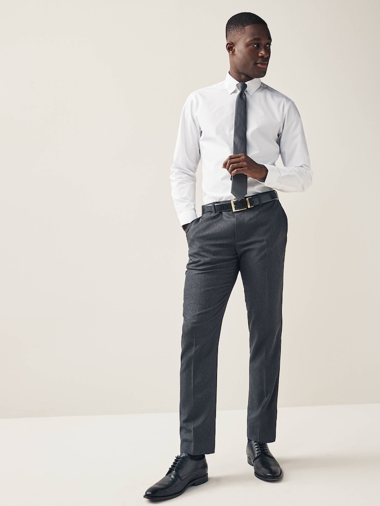 Grey Slim Tuxedo Trousers - Image 2 of 9